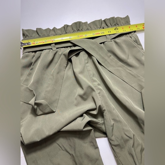 ✨Atica Medium Paperbag Waist Knot Front Pants Olive Green Women's Pants - Picture 9 of 12